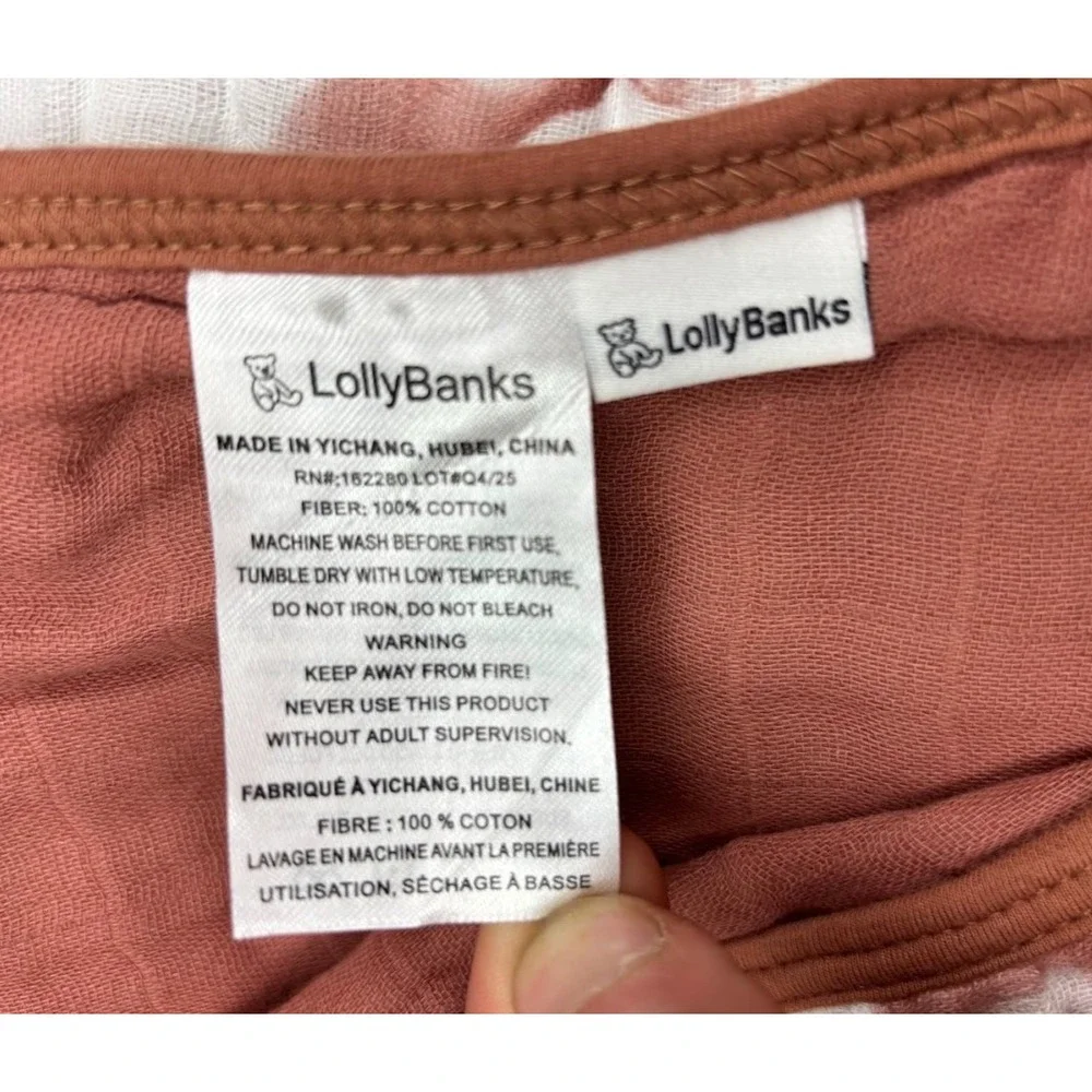 Lolly Banks Deer Head Face 6‎ Layer White Brown Muslin 47